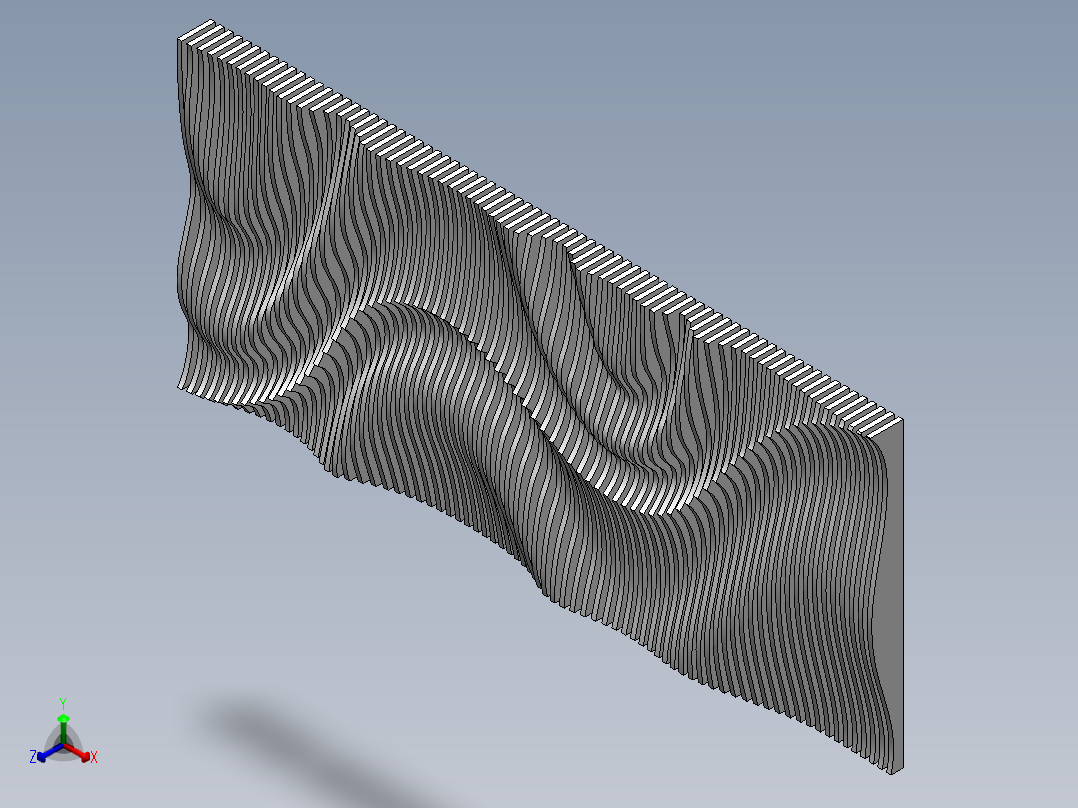 anel-parametric-wave-参数化波浪形木板正等轴测图