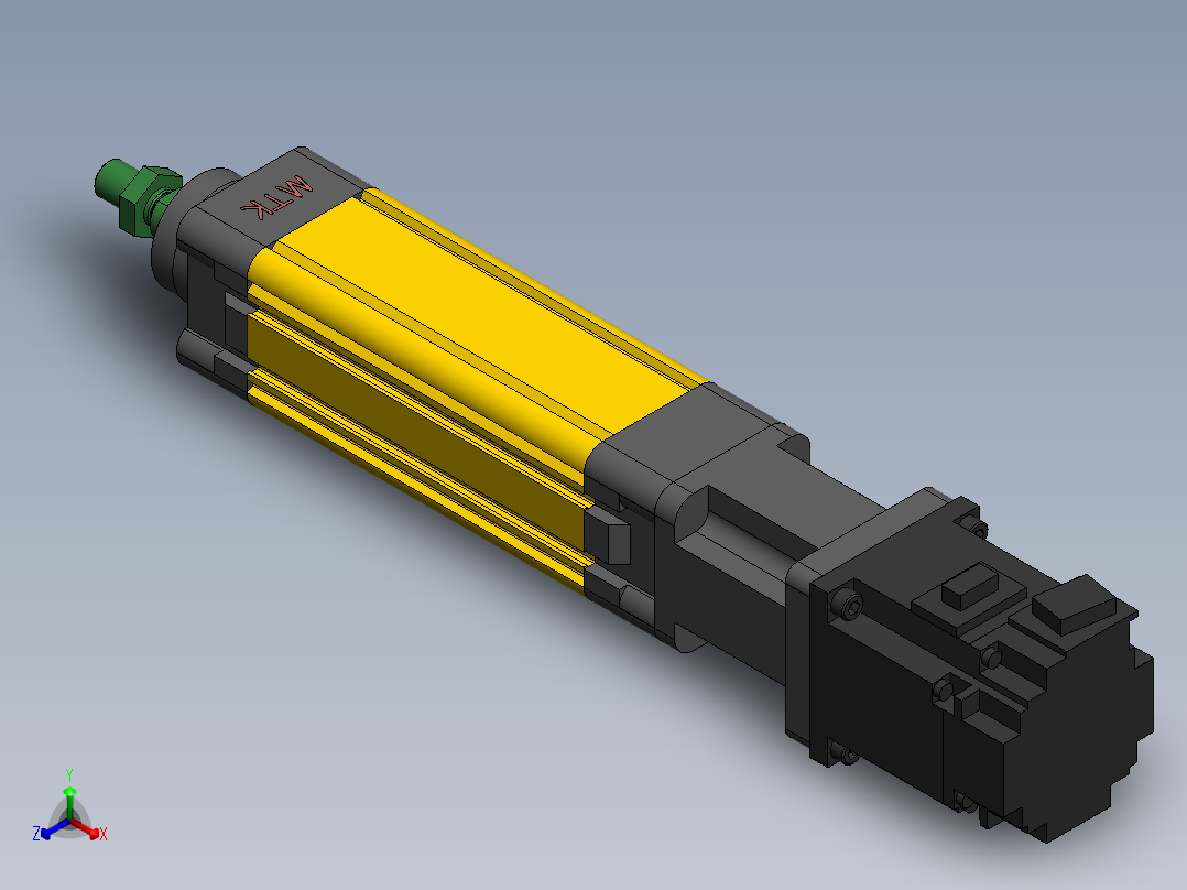 电动缸MES40-D-200W正等轴测图