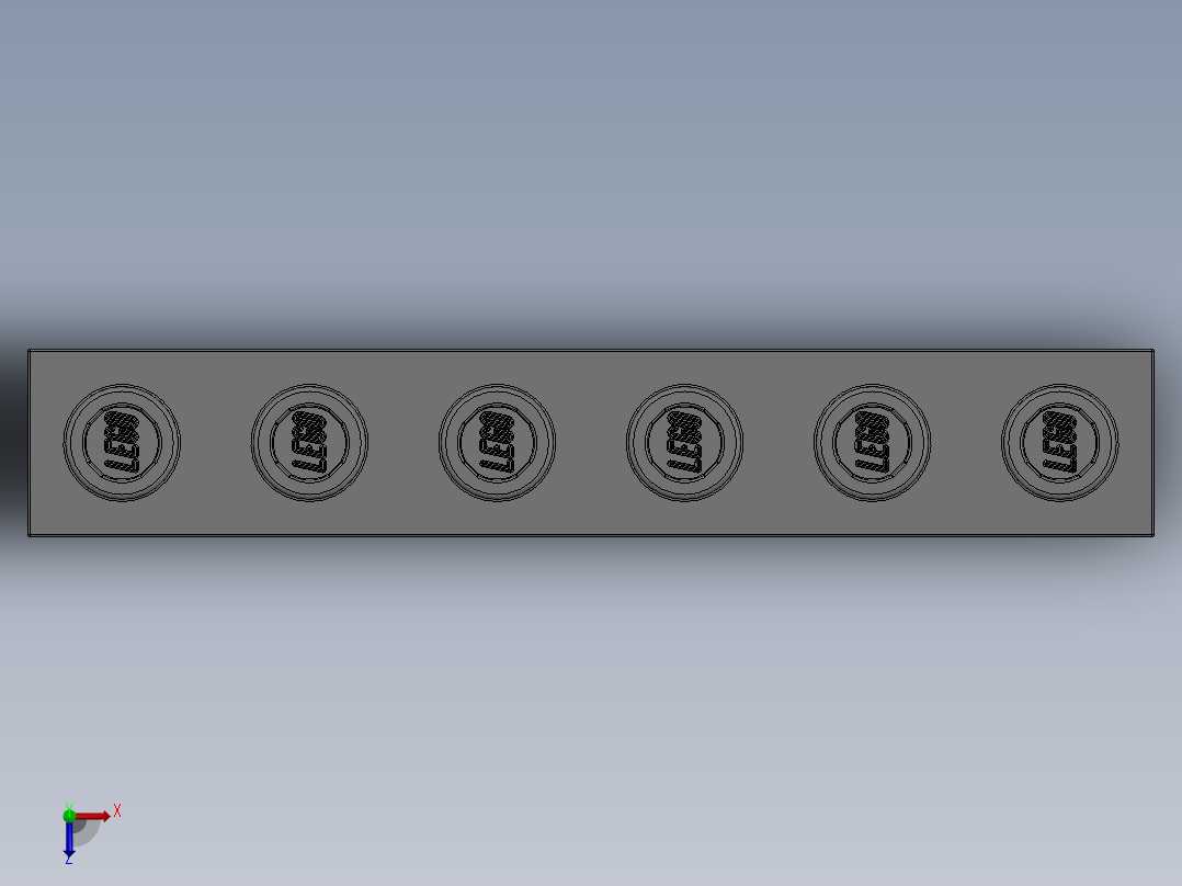 乐高机械组积木（横梁）-4211466 - 3894 Medium Stone Grey Technic Brick 1 x 6 with Holes俯视图