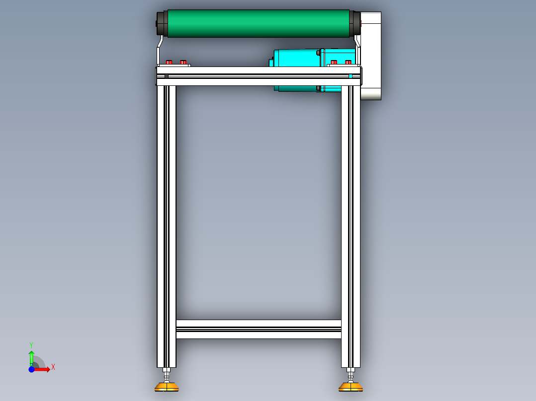 LE-XC5050-右边驱动带支座皮带线-负载80kg前视图