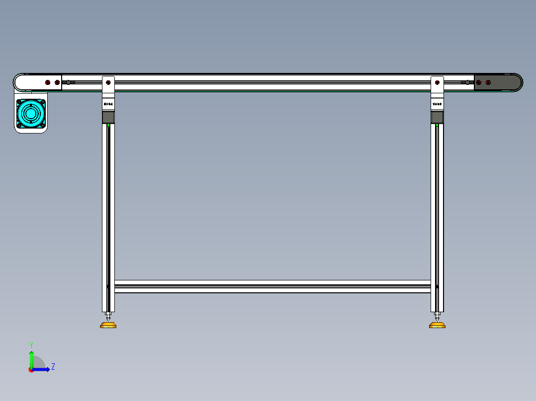 LE-XC5050-右边驱动带支座皮带线-负载80kg左视图
