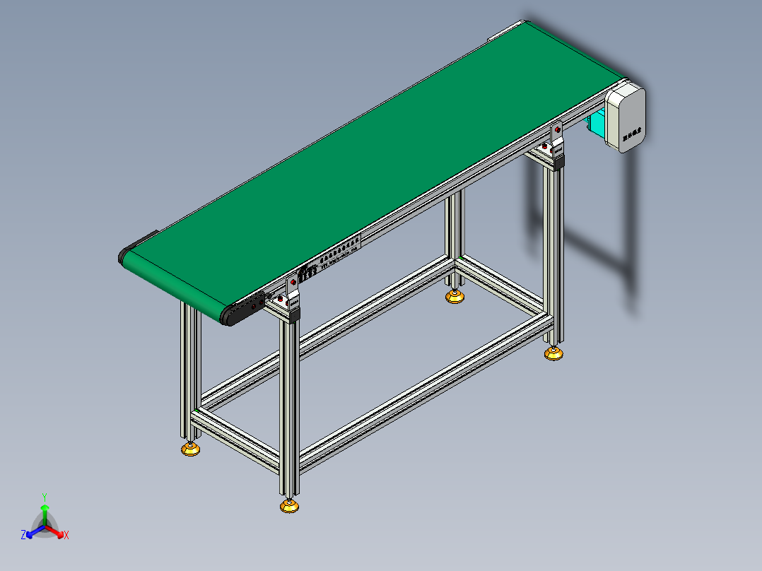 LE-XC5050-右边驱动带支座皮带线-负载80kg正等轴测图