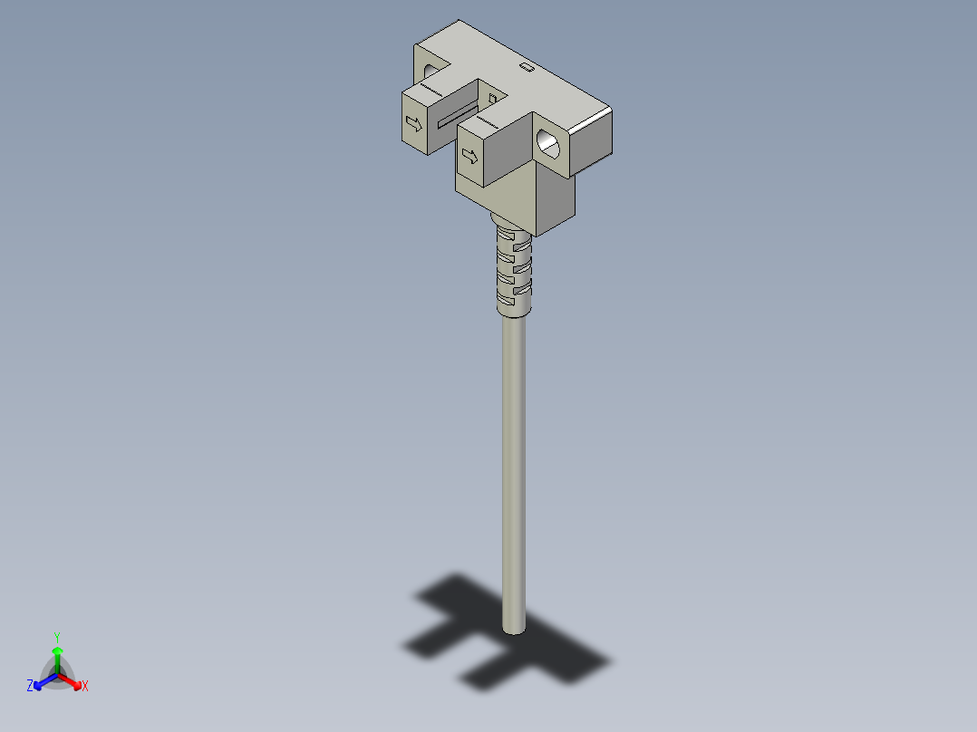 槽型光电传感器LU671_3D正等轴测图
