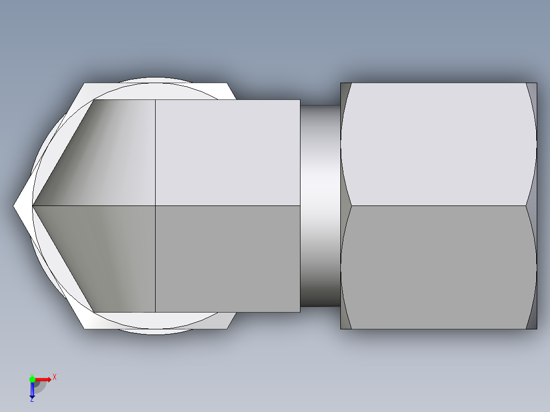 卡套式工业通用硬管接头EO_Adjustable_Locknut_elbow_WEE10SMORCF俯视图