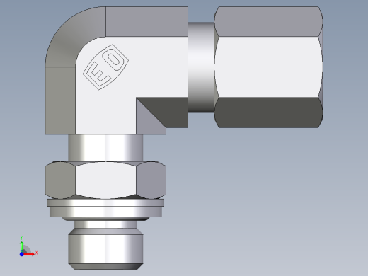 卡套式工业通用硬管接头EO_Adjustable_Locknut_elbow_WEE06LMCF前视缩略图