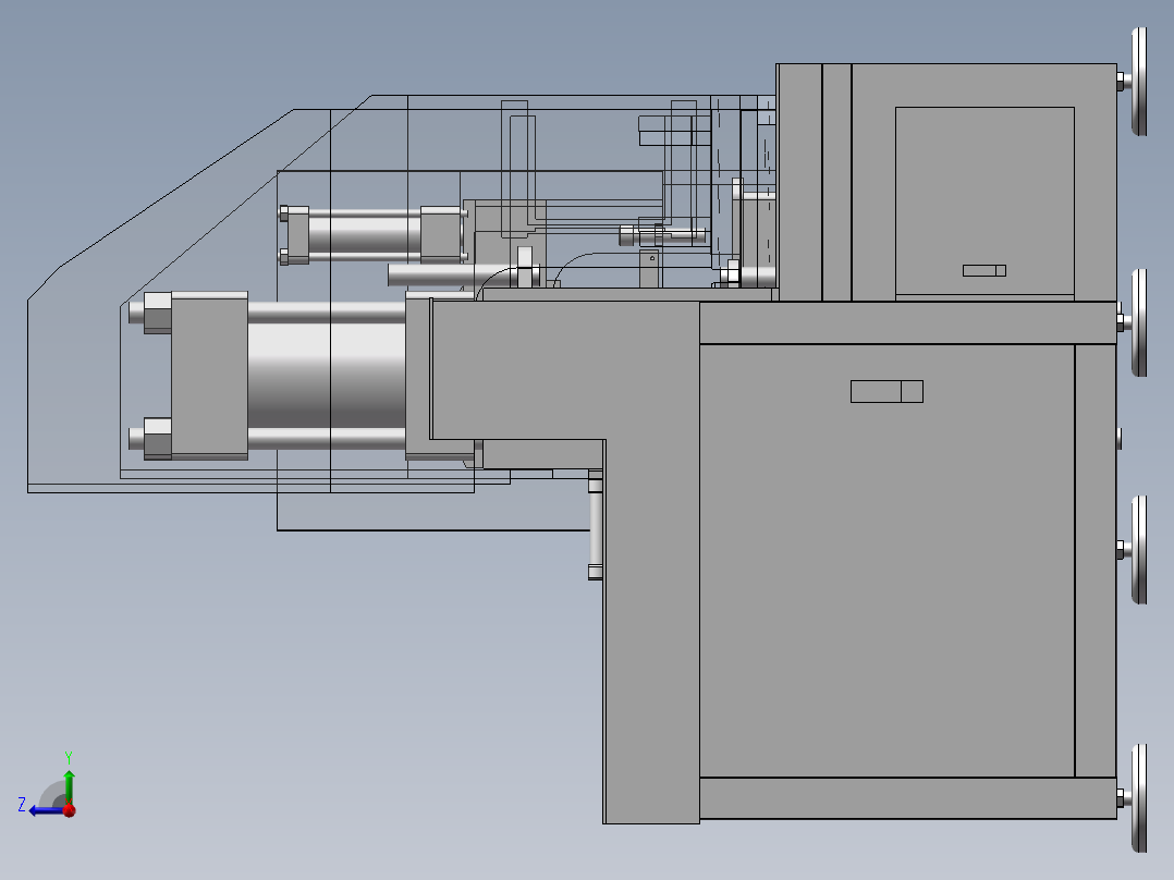 锁头加工设备右视图