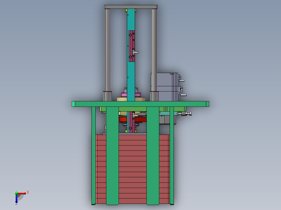 料盘升降机构俯视图
