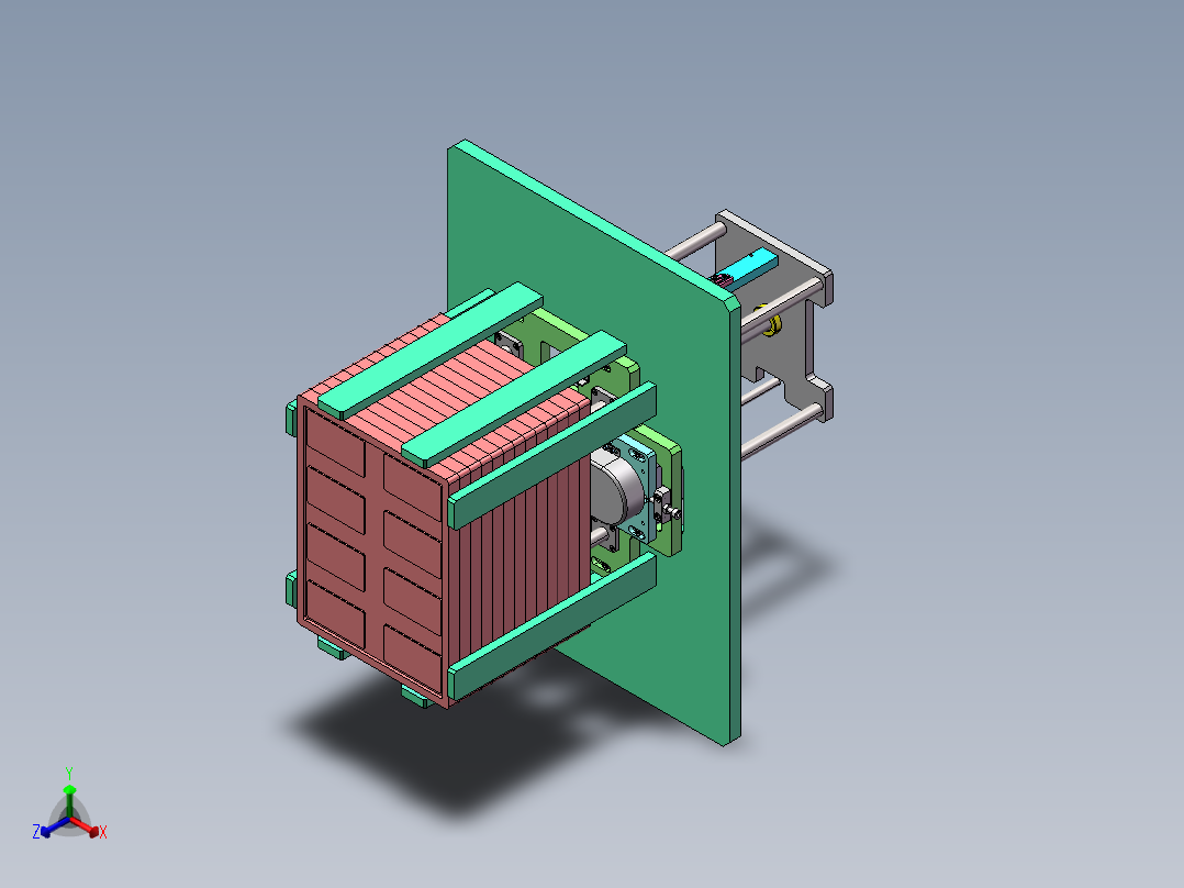料盘升降机构正等轴测图