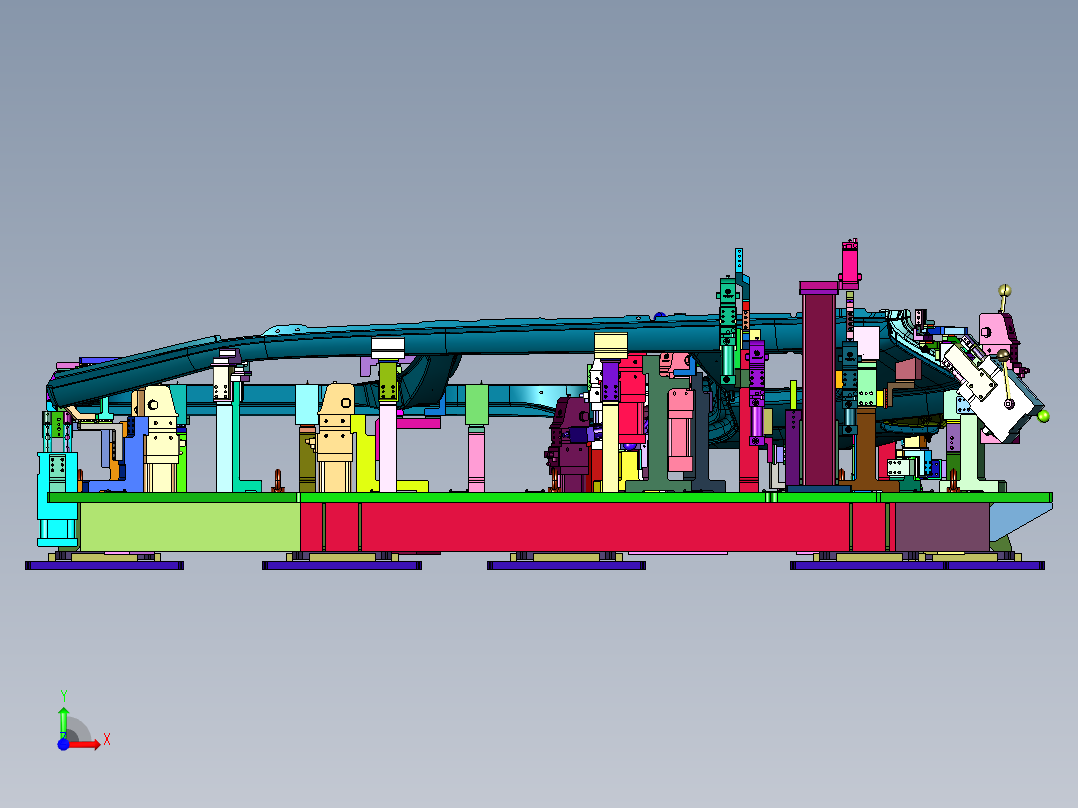 新能源汽车侧围外板工装前视图