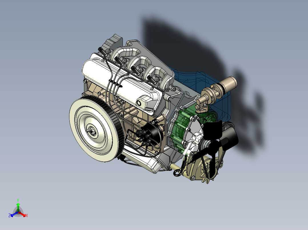 V8引擎正等轴测图