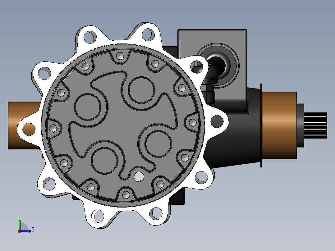 拖拉机前驱动轴左视图