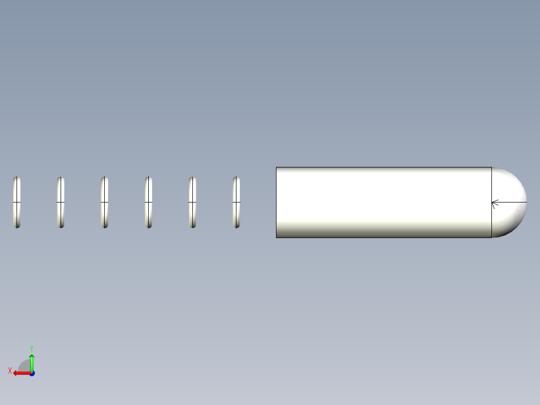 定位柱(A) 2210-3D多系列多零件图纸模型后视图