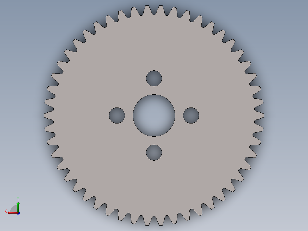 圆柱齿轮50×0.8后视图