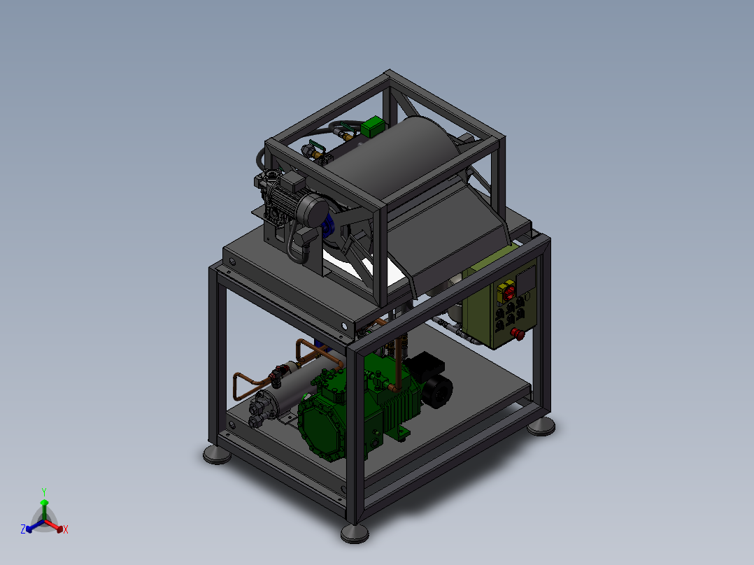 雪花刨冰制冰机正等轴测图