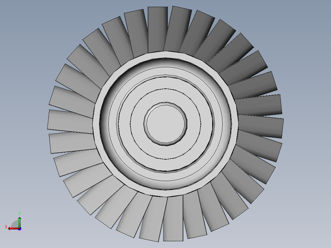 燃气轮机盘---模型格式为 sw后视图