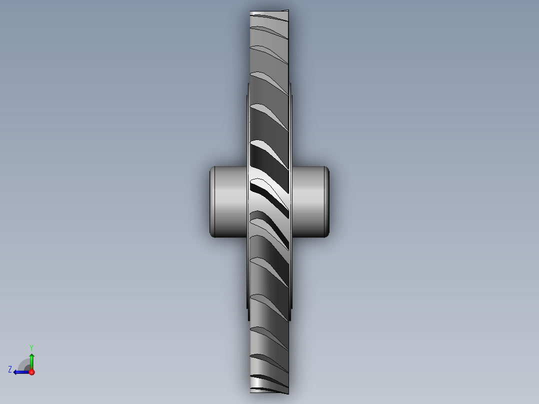 燃气轮机盘---模型格式为 sw右视图