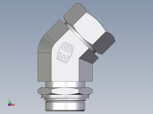 卡套式工业通用硬管接头EO_Adjustable_locknut_45_deg_elbow_VEE35ZLMORCF前视缩略图