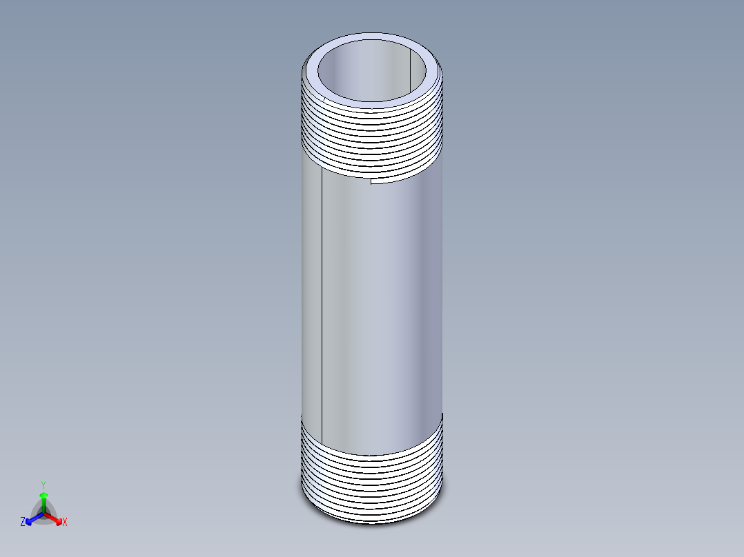 聚氯乙烯配件33-Sch80_Nipple_MPTxMPT_861-175_1.25in x 6in正等轴测图