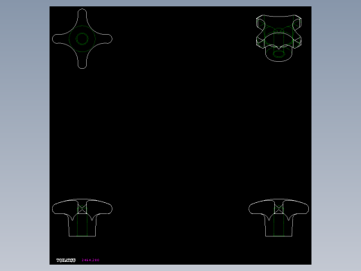 星型把手(B)2464-2D多系列多零件图纸模型