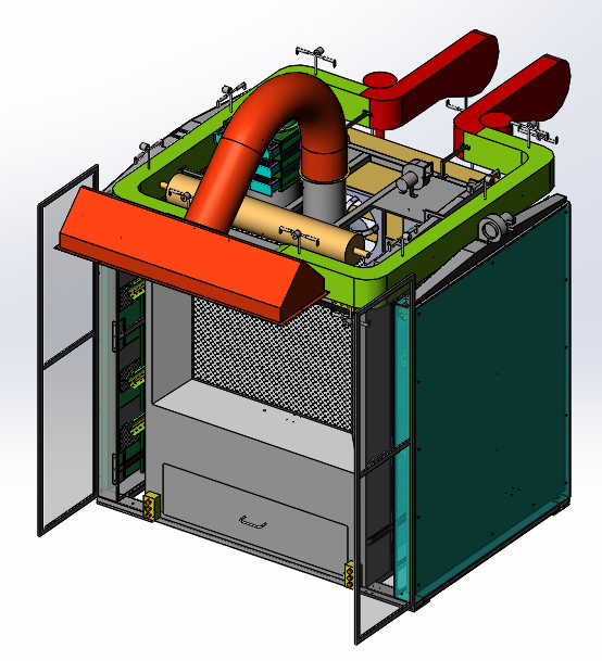 悬挂链红外烤箱（sw18可编辑+BOM+cad）