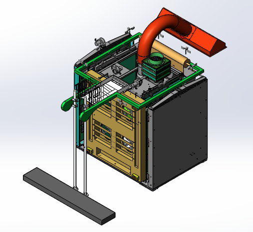 悬挂链红外烤箱（sw18可编辑+BOM+cad）