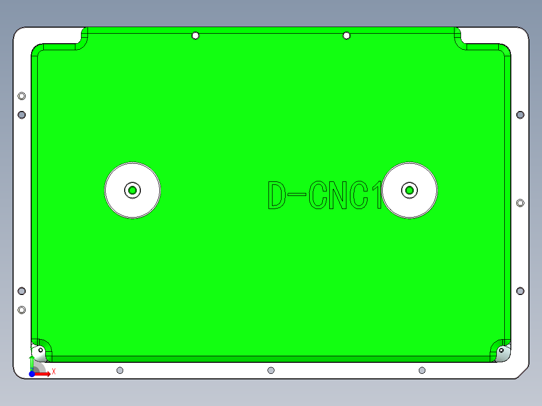 笔记本电脑D壳铣斜孔4.5轴CNC治具前视图