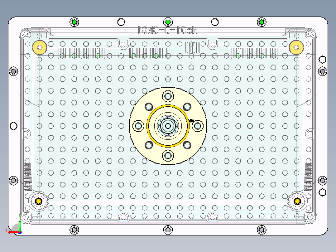 笔记本电脑D壳铣斜孔4.5轴CNC治具后视图