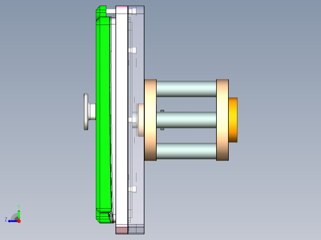 笔记本电脑D壳铣斜孔4.5轴CNC治具右视图