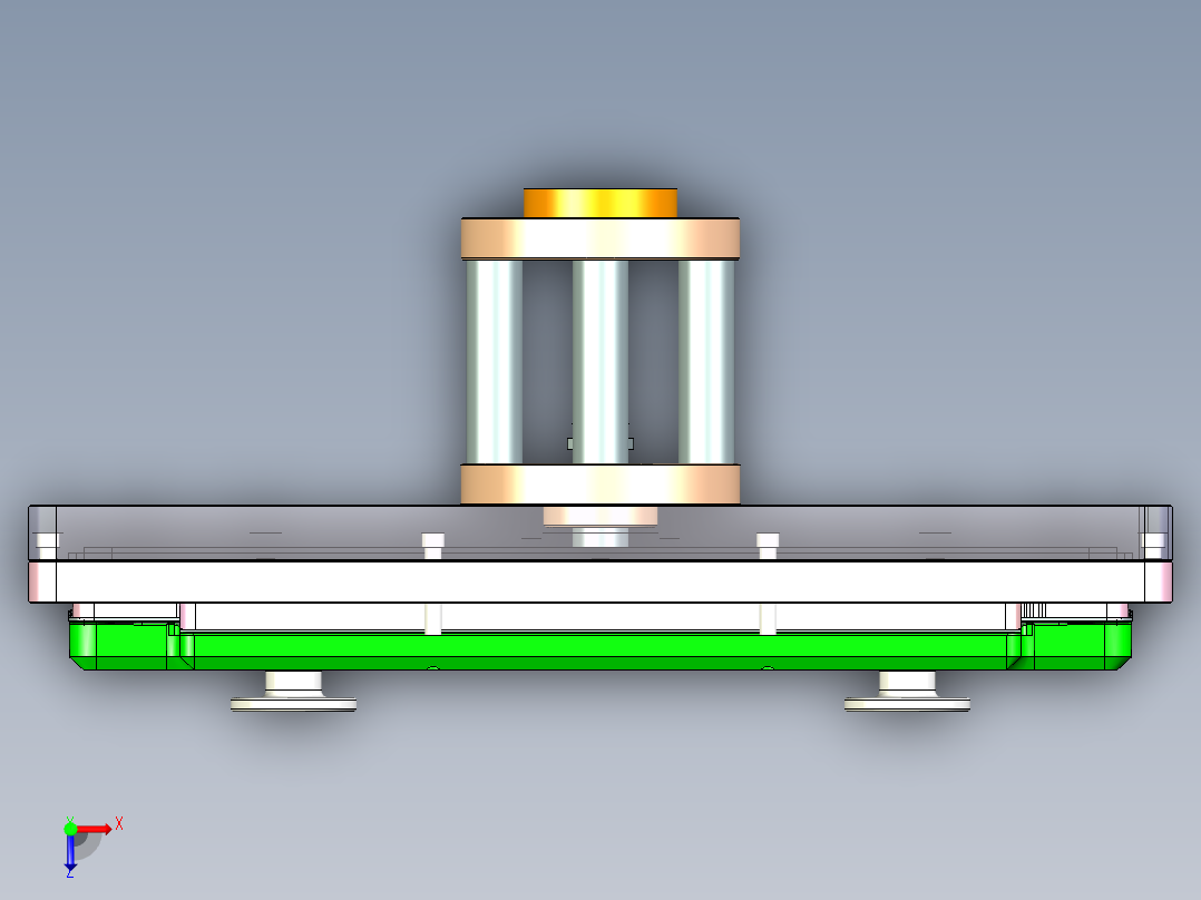 笔记本电脑D壳铣斜孔4.5轴CNC治具俯视图