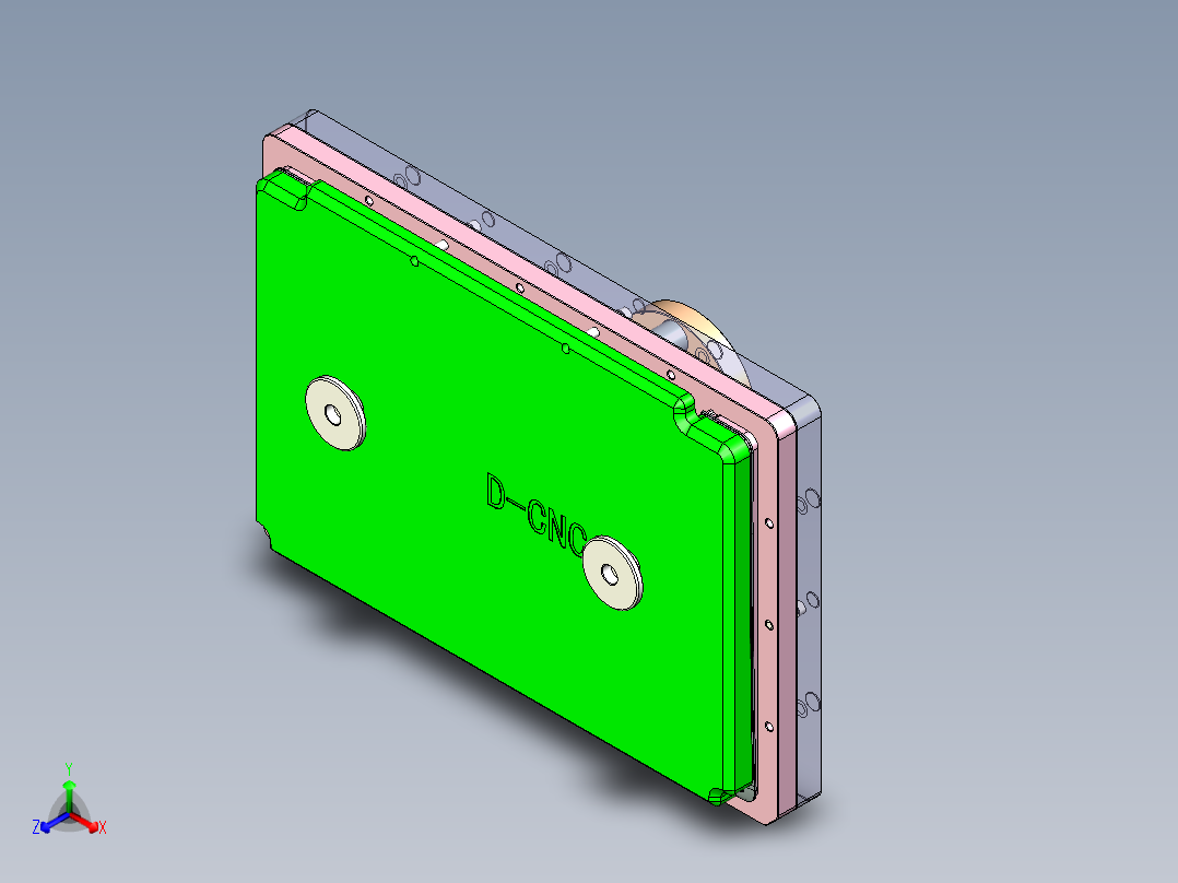 笔记本电脑D壳铣斜孔4.5轴CNC治具正等轴测图