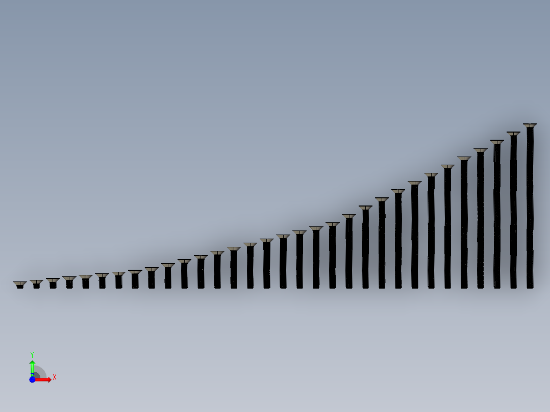 M8系列沉头内六角螺钉前视图
