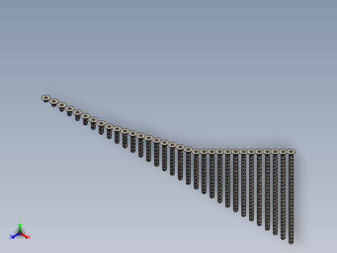 M8系列沉头内六角螺钉正等轴测图