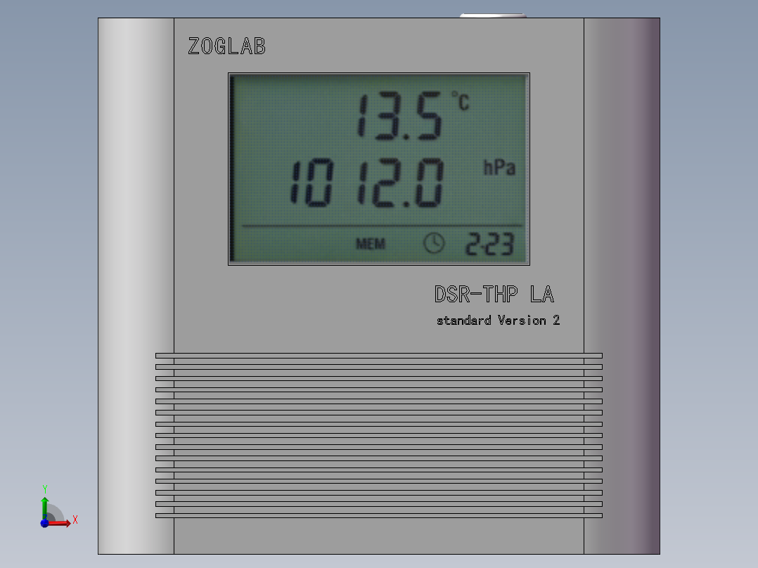 佐格温湿度气压记录仪前视图