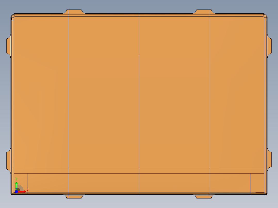 压铸件CNC1板材开粗飞面编程程序模型前视图