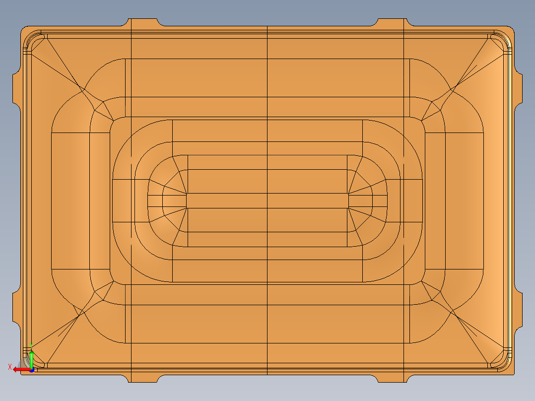 压铸件CNC1板材开粗飞面编程程序模型后视图