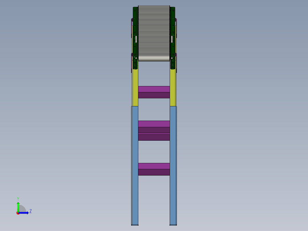 无动力滚筒线（可调节角度）左视图