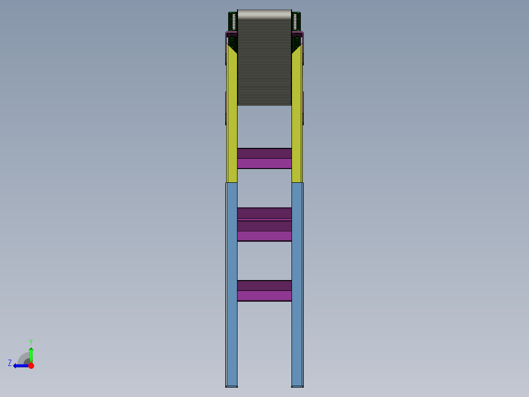 无动力滚筒线（可调节角度）右视图