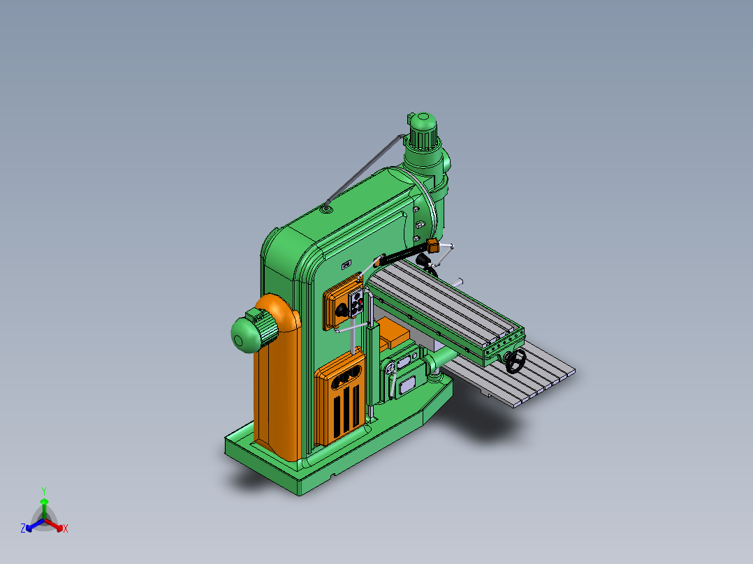 铣床正等轴测图
