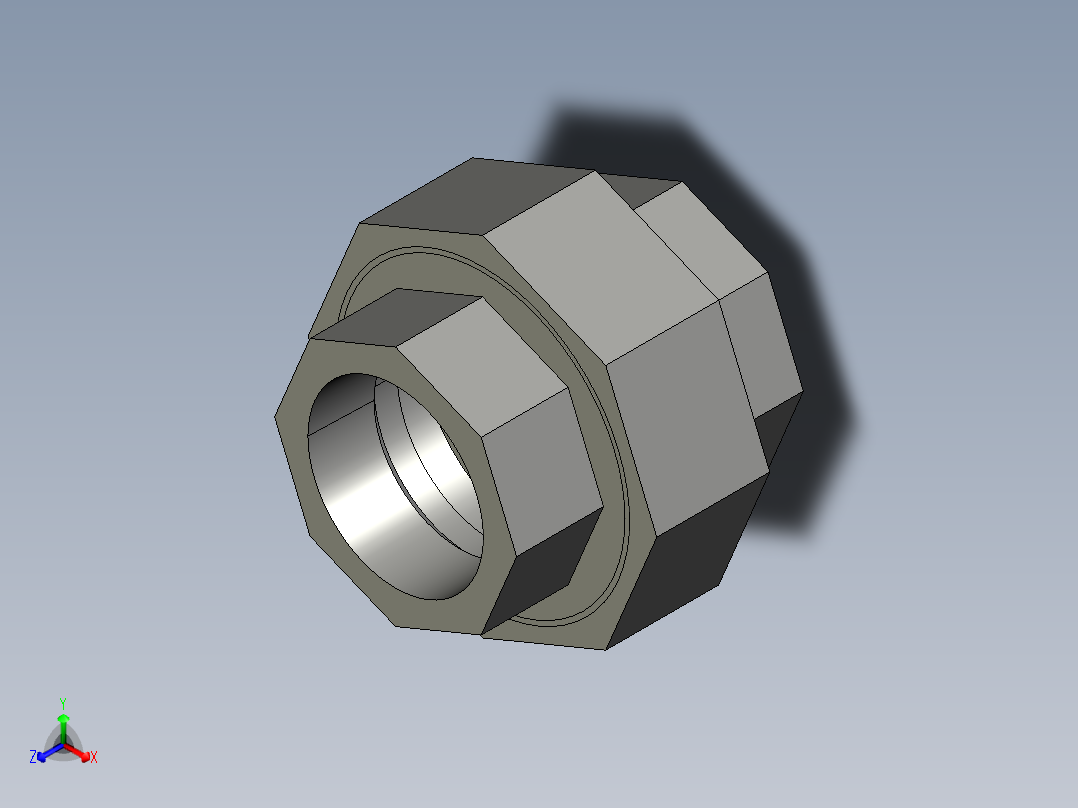 WU内牙活接头WU-1正等轴测图