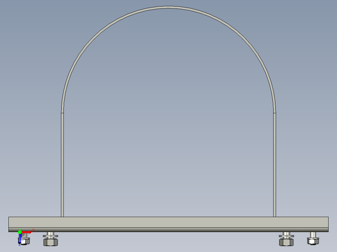 XTD01控制箱抱箍装配俯视图