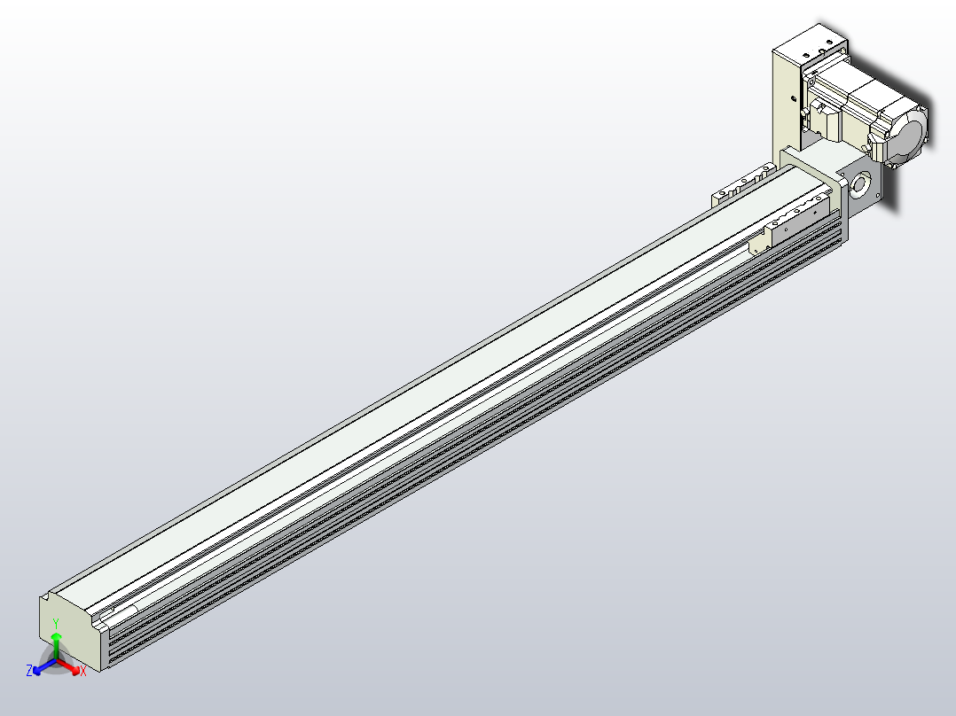 皮带直线轴半封闭可选导轨TPA-HNB-85D-90-L850-RU-Y-P20-N3主视图