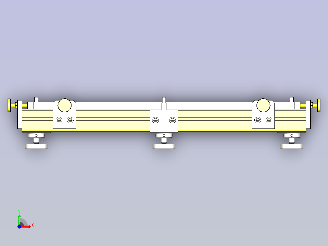 冷却组件的XYZΘ调整3D图纸前视图