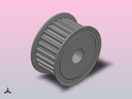 标准型半圆弧形齿同步带轮S8M型_SS8MHC-26-30-dc18-A正等轴测缩略图