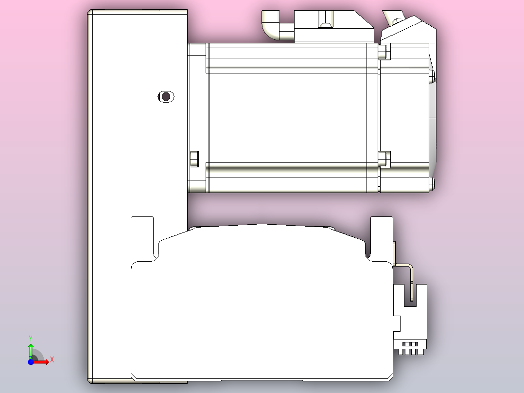 皮带直线轴半封闭可选导轨TPA-HNB-105D-90-L1800-RU-Y-P20-N3前视图