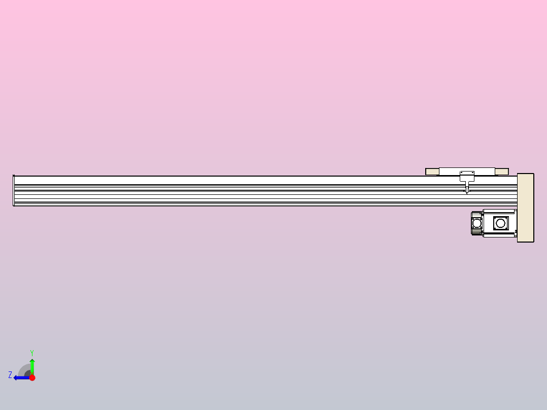 滚珠丝杠直线轴带导轨全封闭TPA-HCR-220D-3210C-L1450-MP-Y-P1K-N3右视图