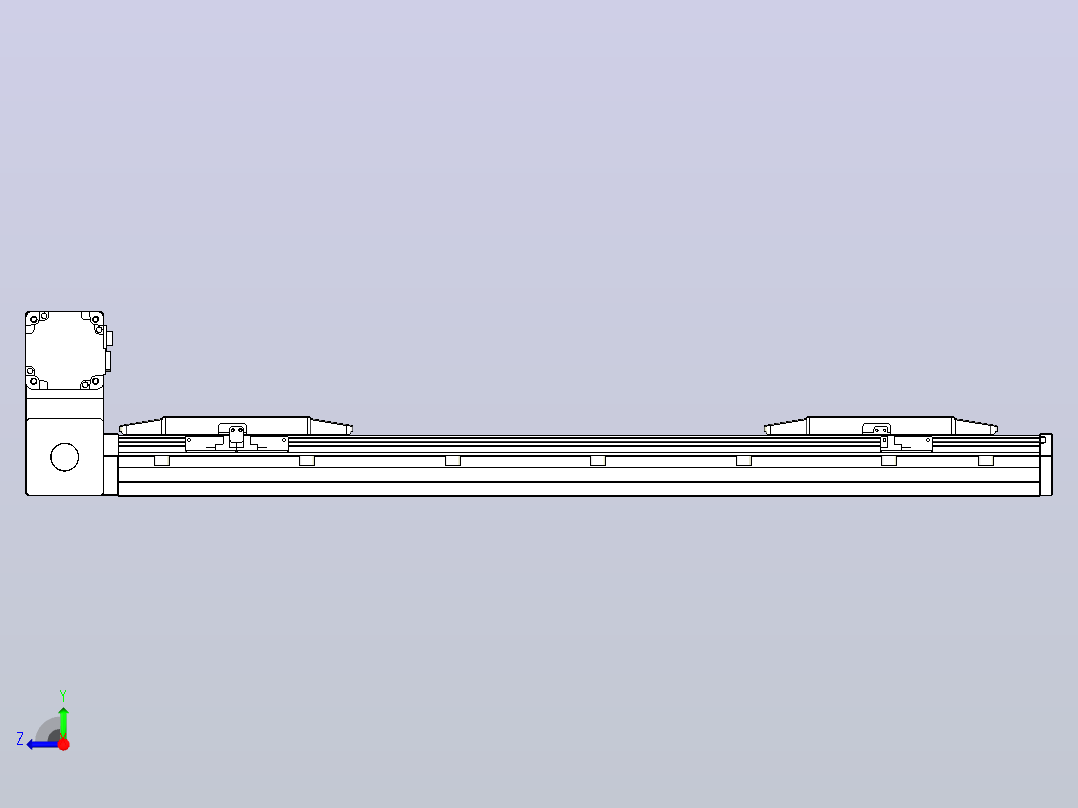 皮带直线轴双滑块型TPA-GCBS-150-P80-L200-LU-M75-N3右视图