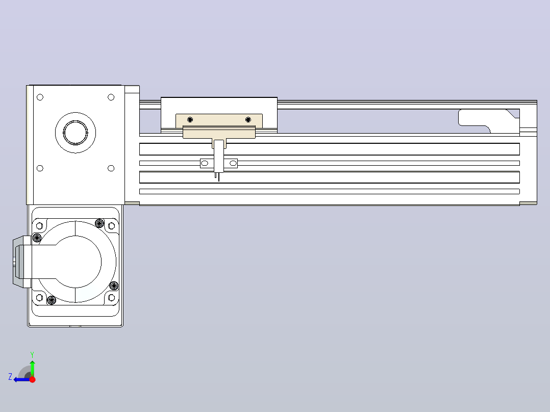 皮带直线轴半封闭可选导轨TPA-HNB-85S-90-L100-LP-C-P20-N3右视图
