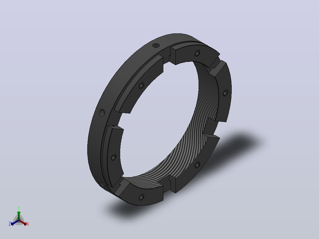 NKA开槽锁紧螺母[NKA M200×2.0]正等轴测图