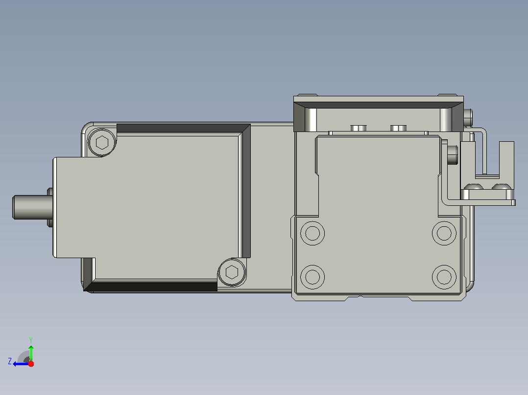 GTH4-L#-150-BL-M05-C3 GTH4内嵌式螺杆滑台 电机左折 Toyo直线模组右视图