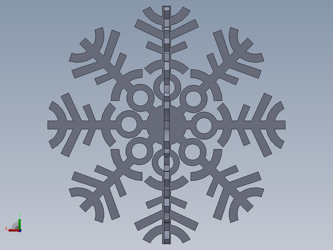 圣诞雪花后视图